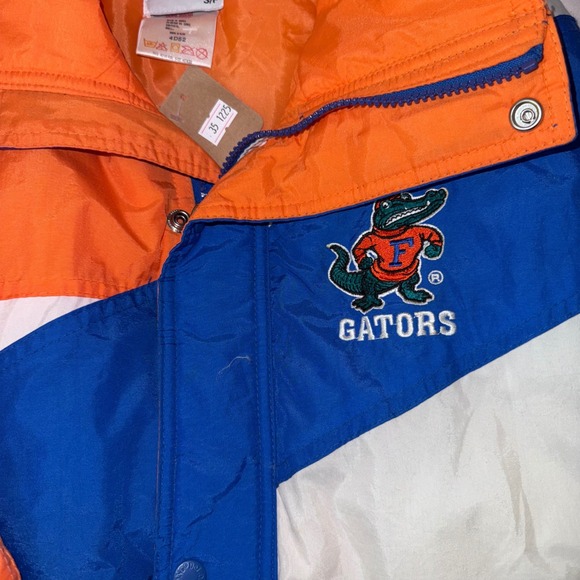 DeLong Florida Gators Windbreaker Jacket Mens S P Orange Blue White Spell Out - Picture 2 of 5